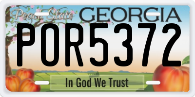 GA license plate POR5372