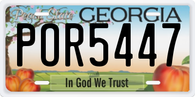 GA license plate POR5447