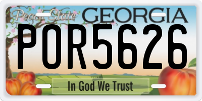 GA license plate POR5626