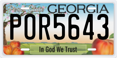 GA license plate POR5643