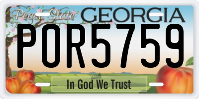 GA license plate POR5759
