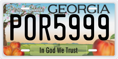 GA license plate POR5999