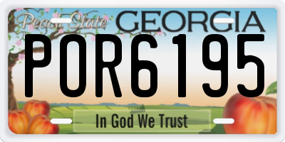 GA license plate POR6195