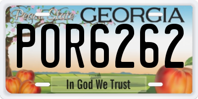 GA license plate POR6262