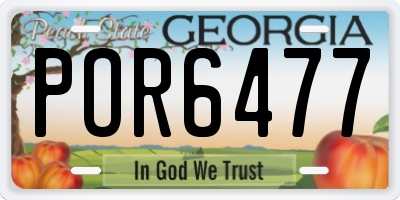 GA license plate POR6477