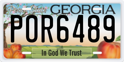 GA license plate POR6489