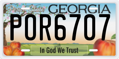 GA license plate POR6707