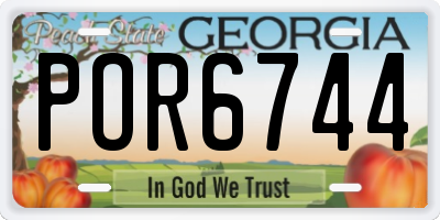 GA license plate POR6744