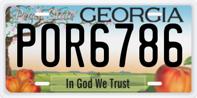 GA license plate POR6786
