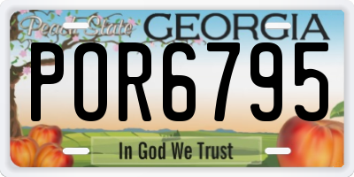 GA license plate POR6795