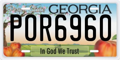 GA license plate POR6960