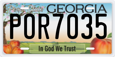GA license plate POR7035