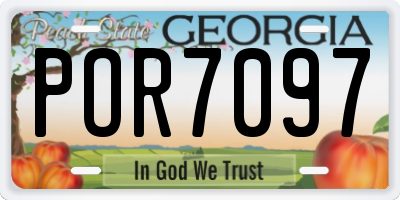 GA license plate POR7097