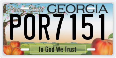 GA license plate POR7151