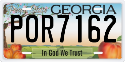 GA license plate POR7162