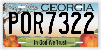 GA license plate POR7322
