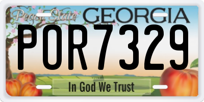 GA license plate POR7329
