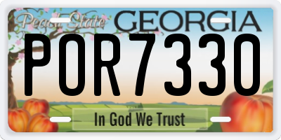 GA license plate POR7330