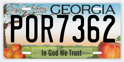 GA license plate POR7362