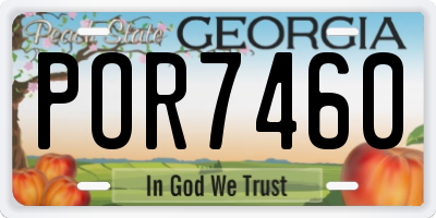 GA license plate POR7460