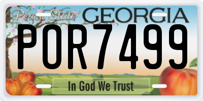 GA license plate POR7499