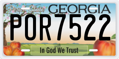 GA license plate POR7522