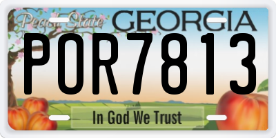 GA license plate POR7813