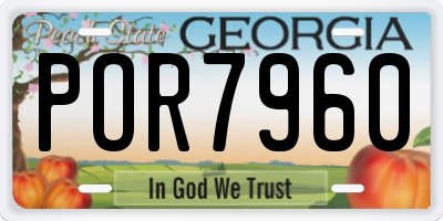 GA license plate POR7960