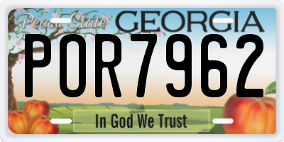 GA license plate POR7962
