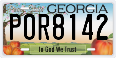 GA license plate POR8142