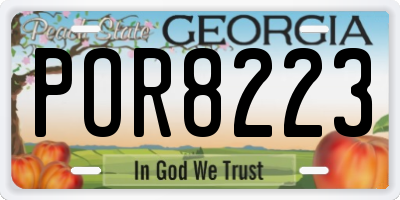 GA license plate POR8223