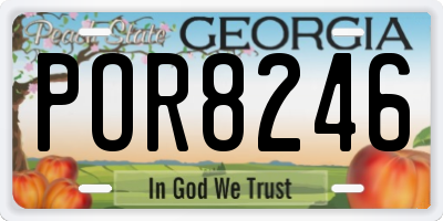 GA license plate POR8246