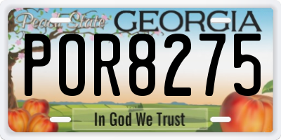 GA license plate POR8275