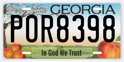 GA license plate POR8398