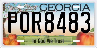 GA license plate POR8483