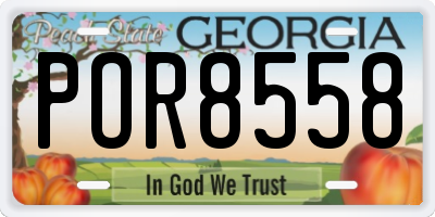 GA license plate POR8558