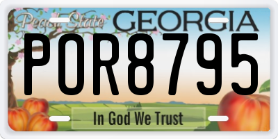 GA license plate POR8795