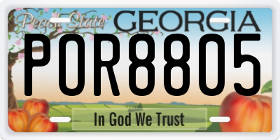 GA license plate POR8805