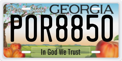 GA license plate POR8850
