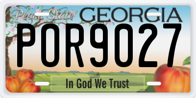 GA license plate POR9027