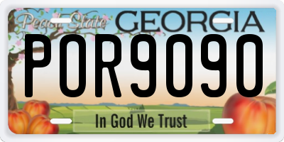 GA license plate POR9090