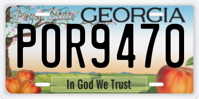 GA license plate POR9470