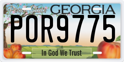 GA license plate POR9775