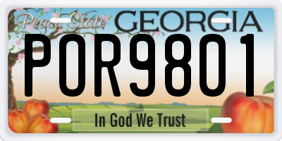 GA license plate POR9801