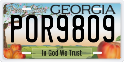 GA license plate POR9809