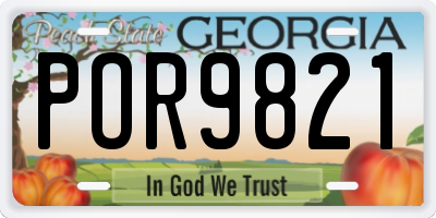 GA license plate POR9821