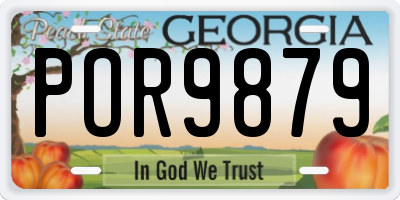 GA license plate POR9879