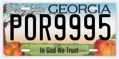 GA license plate POR9995