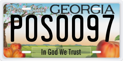 GA license plate POS0097