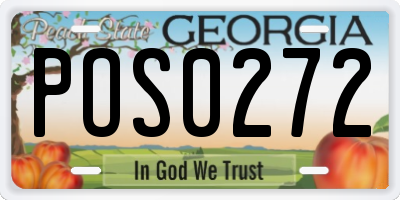 GA license plate POS0272